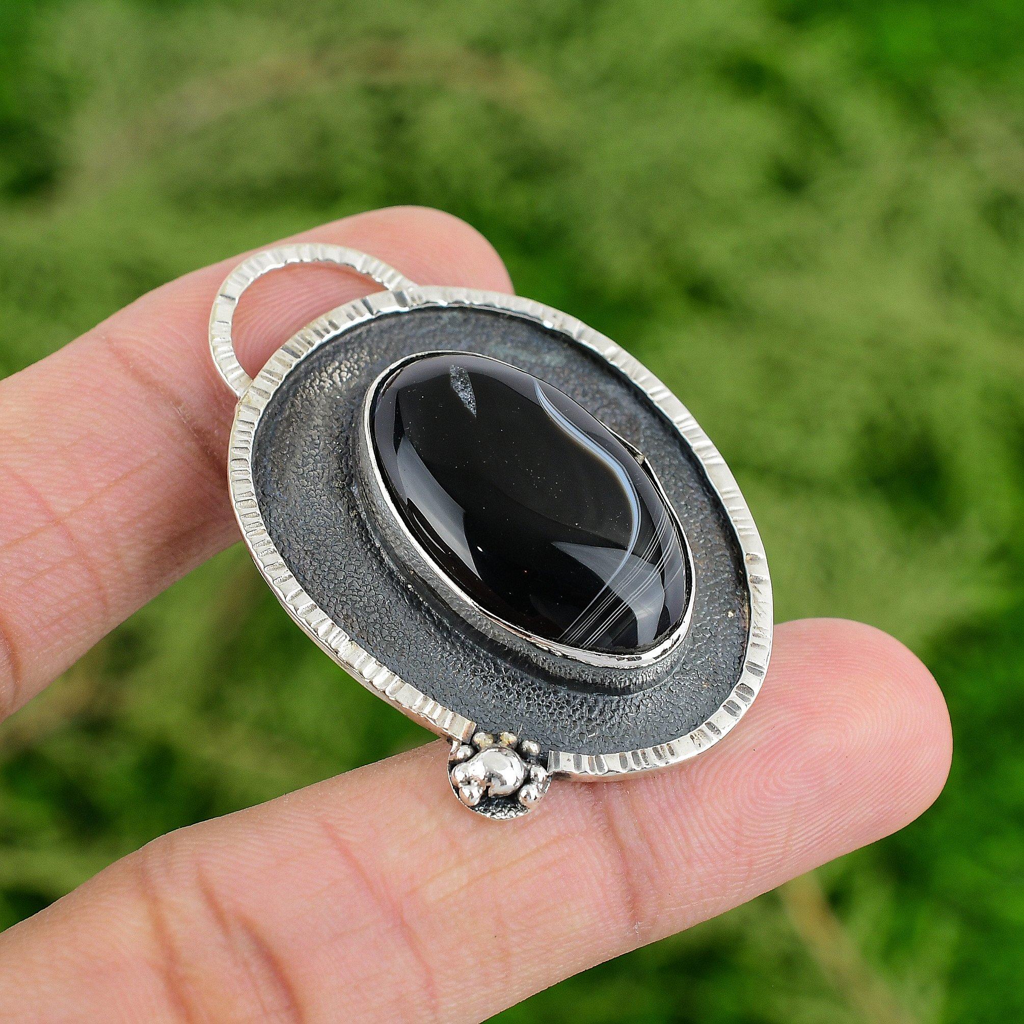 

Daughters Day Deal Oval Natural Sardonyx Sterling Silver Artisan Pendant Jewelry