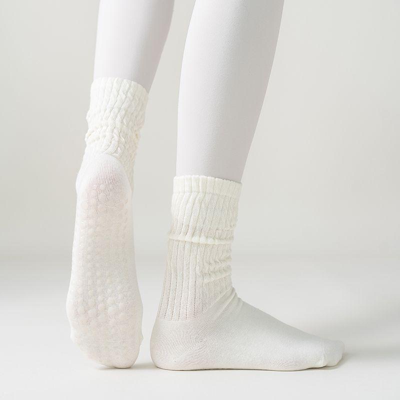 

Весенне-летние тонкие и мягкие короткие носки для йоги с круглым носком, нескользящие, профессиональные, женские, пилатес, махровые, однотонные, спортивные, хлопковые носки Gardenia White