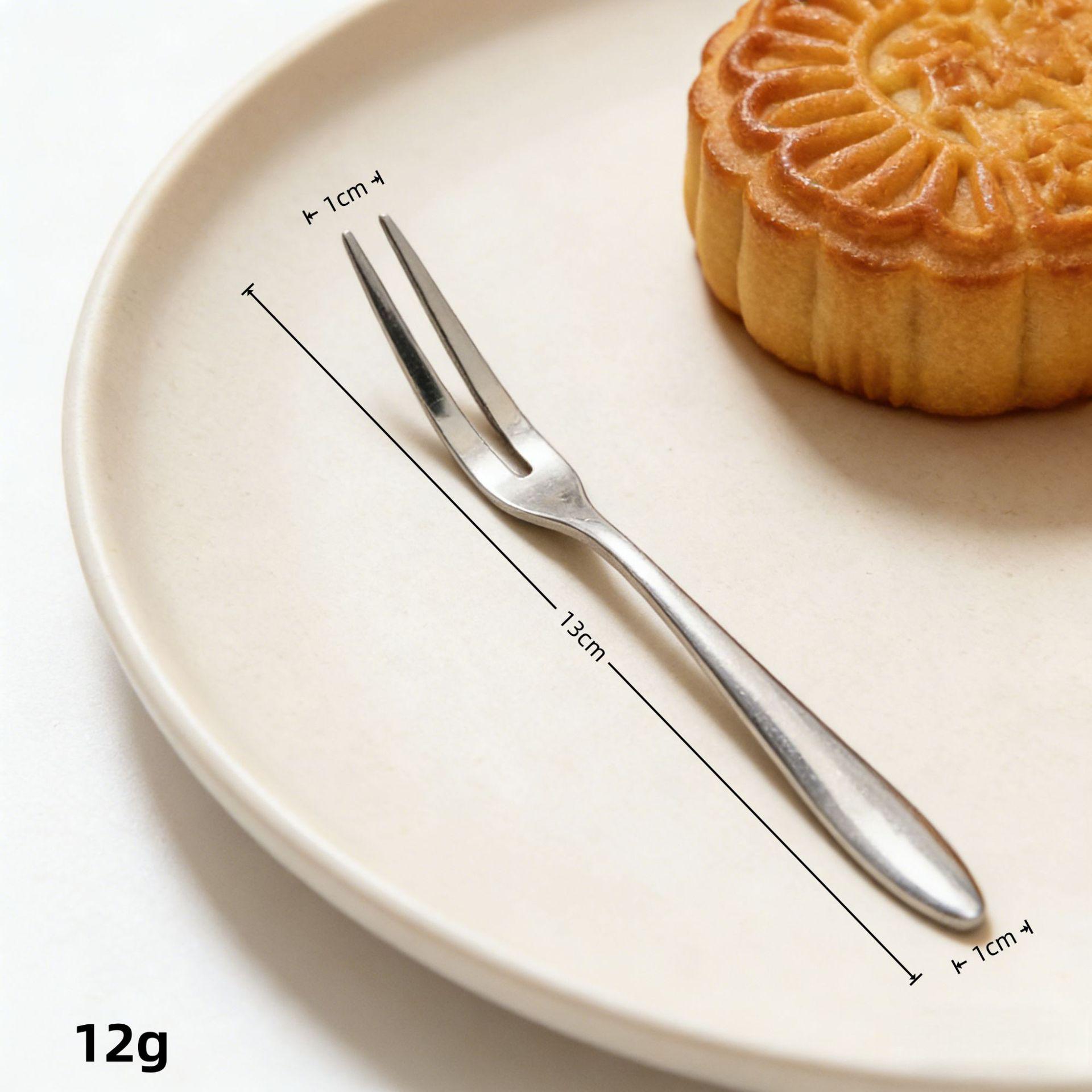 High-Grade Stainless Steel Dessert Fork Set - Ideal for Mooncakes, Fruits, and Cakes