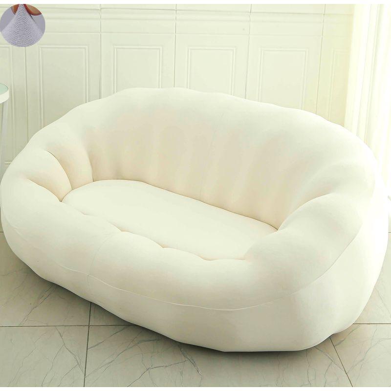 

2025 Эластичный Нейтральный Тыквенный Двойной Чехол для Дивана Всесторонняя Защита Коврик для Ванной Круглое Кресло-Мешок Кольцо Гребень Чехол Ткань Beige White Special pumpkin sofa set