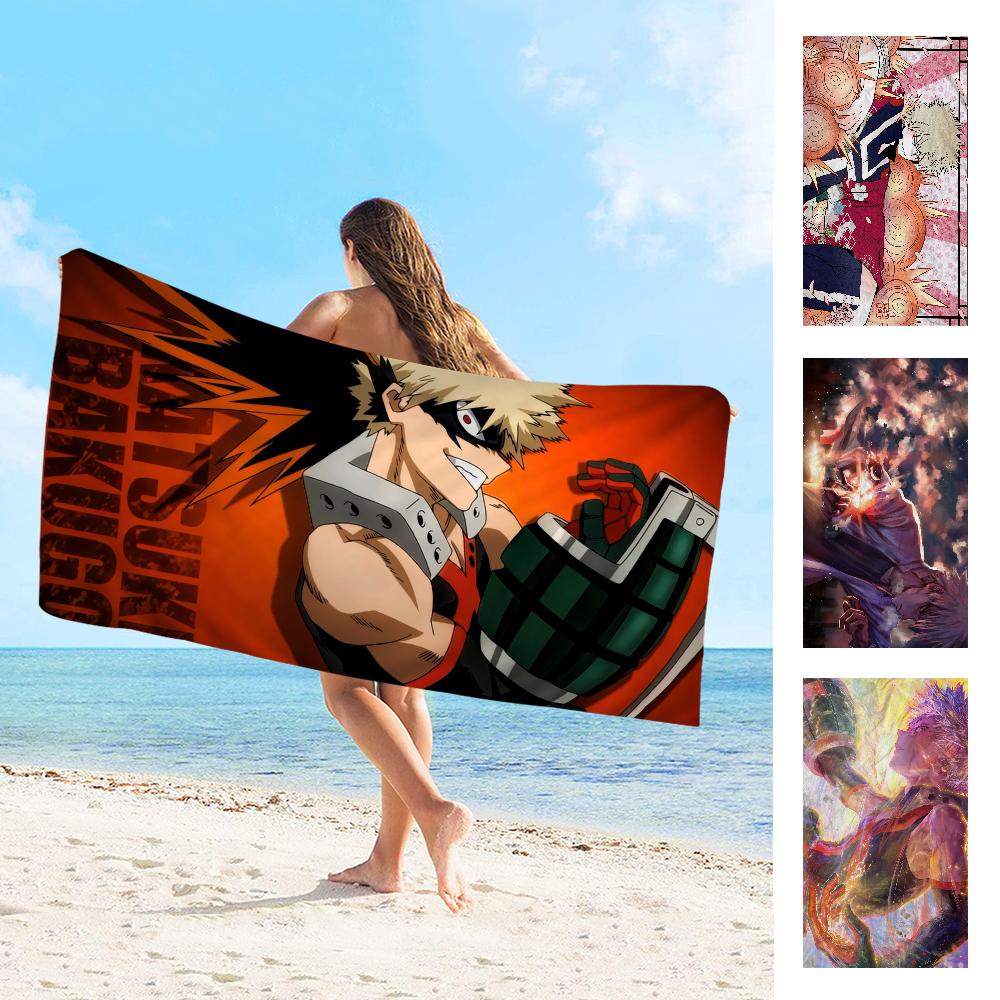 Bakugo Katsuki Beach Towel Colorful Bath Towels for Girl Microfiber Quick Dry Sand Free Beach Yoga Spa Gym Pool