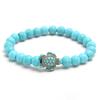 Geometric Turquoise And Lava Stone Beaded Bracelets For Men Women Gift