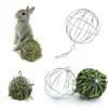 Round Sphere Feed Dispenser Suspendable Plated Hay Rack Ball Pet Toy Guinea Pig Hamster Rabbit Grass Hanging Ball Toy