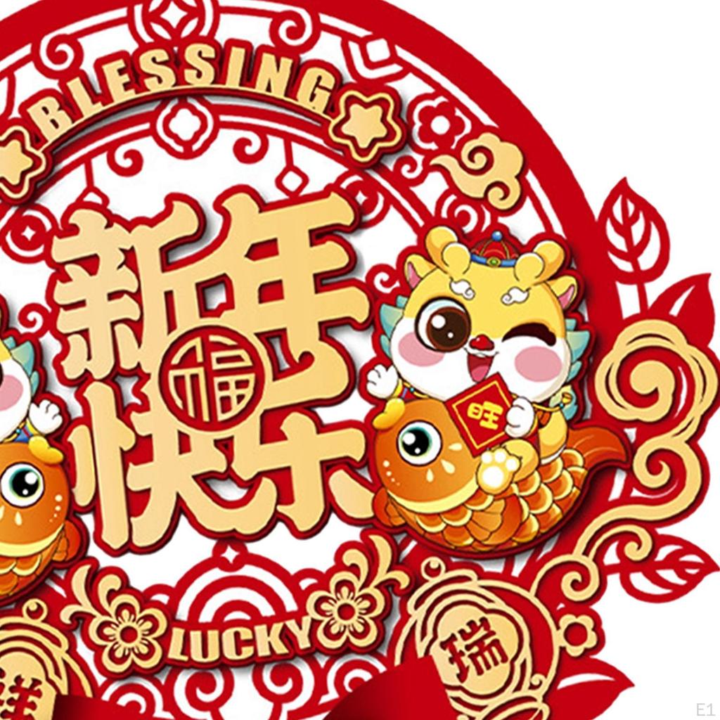 Chinese Year Decorations Stickers Lunar Window Cling Wall Decal for Spring