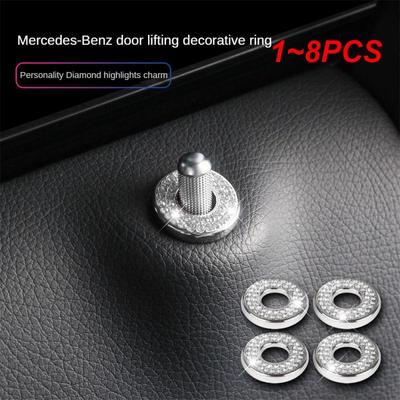 1~8PCS Door Lift Interior Trim Shining For Mercedes-benz Inner Door Lock Pull Cover Door Bolt Decorative Cover