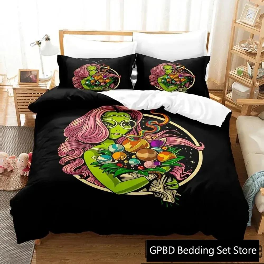 3D Print Alien Gangster Comfortable Duvet Quilt Cover Pillowcase Bedding Set Children Bedroom Decoration Home Textile