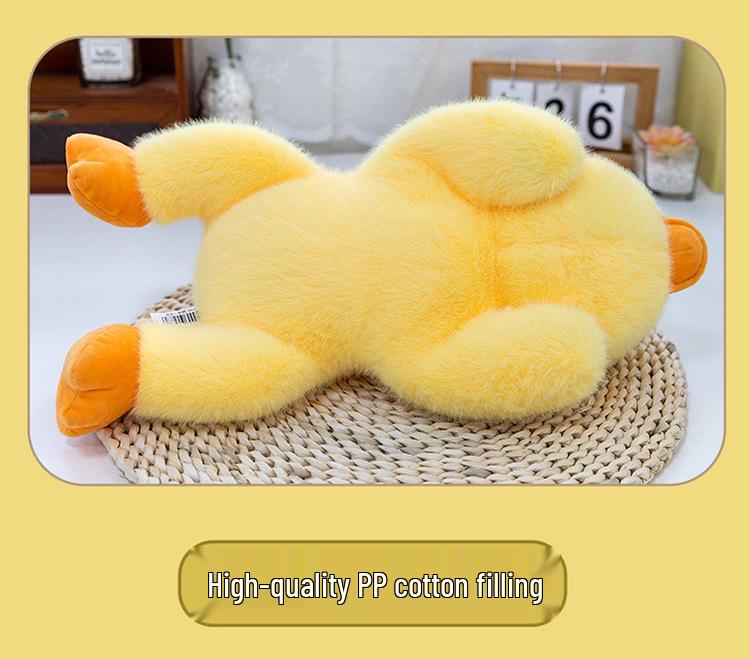 Little Yellow Duck Plush Pillow Toy for Desk or Birthday Gift