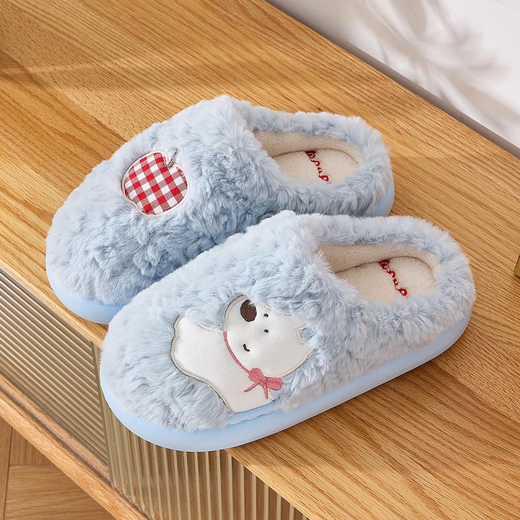 Cute Cartoon Cotton Slippers Autumn and Winter New Indoor Home Couple Thick-soled Warm Plush Cotton Shoes