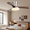 Walnut Retro Ceiling Fan Light with Straight Blades, Mid-Century Style for Bedroom or Restaurant