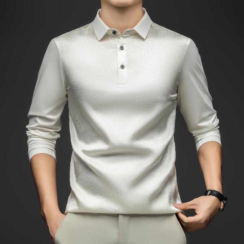 Caesar Men's Silk Blend Cooling Jacquard Polo Shirt