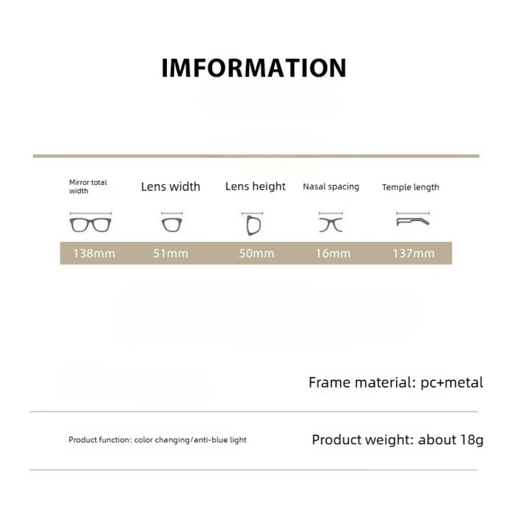 New Round Frame Fashion HD Anti Blue Light Photochromic Near Sight Eyeglasses New Light Sensing Color Changing Myopia Glasses for Women Men -4.0