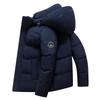 Herren Übergangs Winter Weiß Enten Daunenjacke - Dick, Warm, Trendy Kapuzen Student Mantel