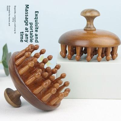 Kopfmassagekamm, Kopfhautmassagekamm, hölzerne Shampoobürste, Massagebürste, universell für den ganzen Körper