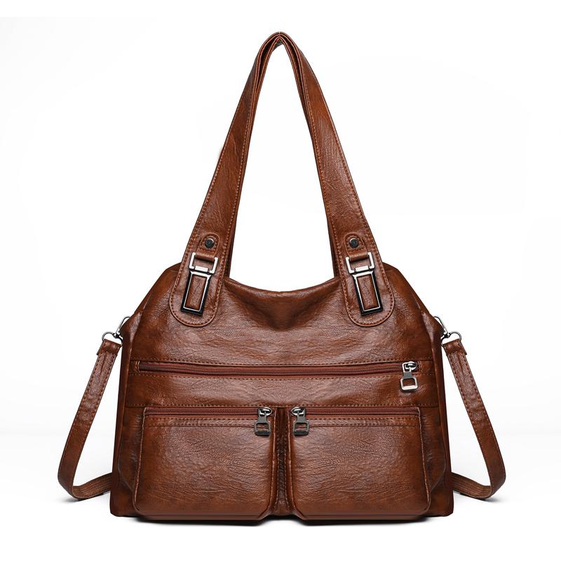New Design Women's PU Leather Shoulder Bag Cvertible Crossbody Purse Handbags for Ladies with Zipper Pocket Fashi Tote Bags
