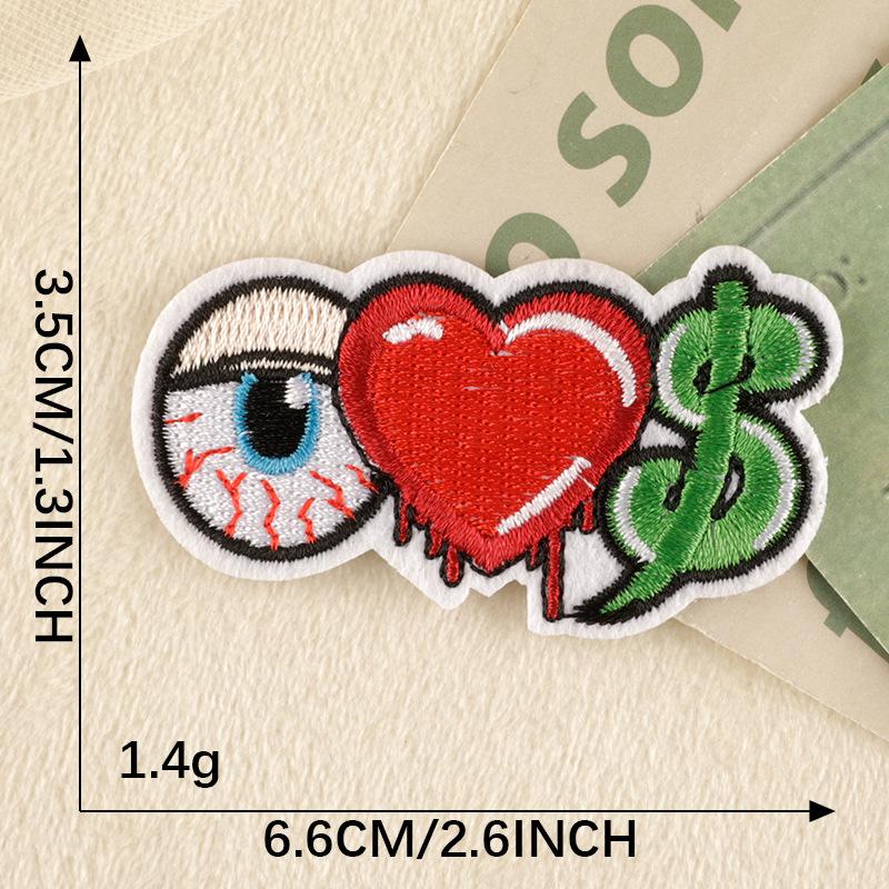 Patch in Tessuto e per Scarpe Ricamato Personalizzato con Design Bulbo Oculare – Emblema per Abbigliamento Personalizzato e Accessorio Etichetta