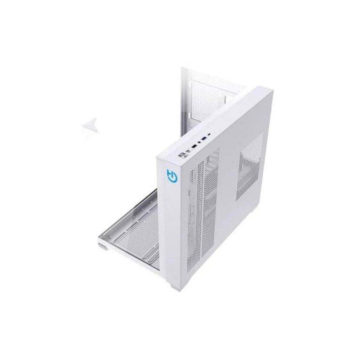 Caja Hiditec SKY Semitorre ATX Triple Cristal Templado RGB Plata 7 Ventiladores Panel USB-C