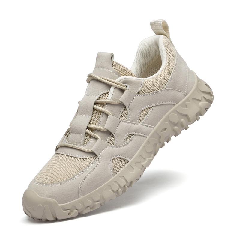 

Non-Slip Hiking Shoe Breathable Treking Footwear Suede Leather Sneakers for Men Tenis Masculino Outdoor Lace-Up Men Casual Shoes 45 бежевый