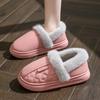 Waterproof Leather Plush-Lined Slippers