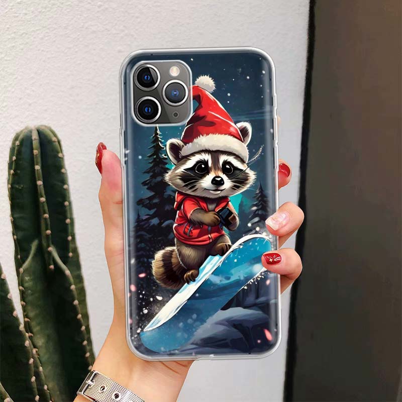 Waschbär Süßes Tier Für iPhone 17 Air 16 15 14 Plus 13 Mini 12 11 Pro Max Handyhülle 16E 7 Druck 8 SE Fundas Hülle Weiche Hülle 16