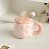Cute High value Mug with Lid for Girls Office Coffee Cup Contrast Couple Cup