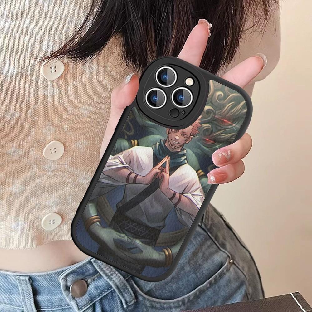Jujutsu Kaisen Ryomen Sukuna Phone Case Hard Leather For IPhone 16 15 14 13 12 Mini 11 14 Pro Max Xs X Xr 7 8 Plus Fundas
