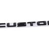 Black CUSTOM Letters Emblems Badge Letter Style 9.13×0.79in 3D Car Bumper Badge Stickers ABS Car Rear Trunk Tailgate Decals