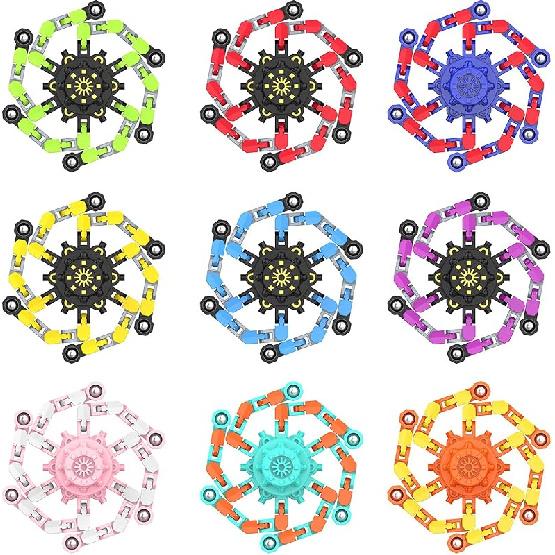 Transformable Fidget Spinners,Funny Stress Relief Sensory Fidget Toys,Deformable Chain DIY Robot Fingertip Gyros Toys Birthday Party Favors Easter