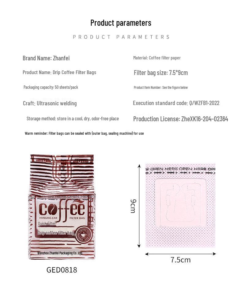 Japanese Drip Coffee Filter Bags, 50-Pack – Quick, Economical Hand Drip Coffee Filters