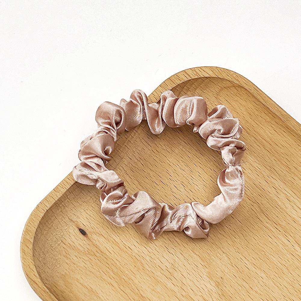 Korean Pleated Satin Hair Ring - Fashionable Elastic Headband for Ponytails