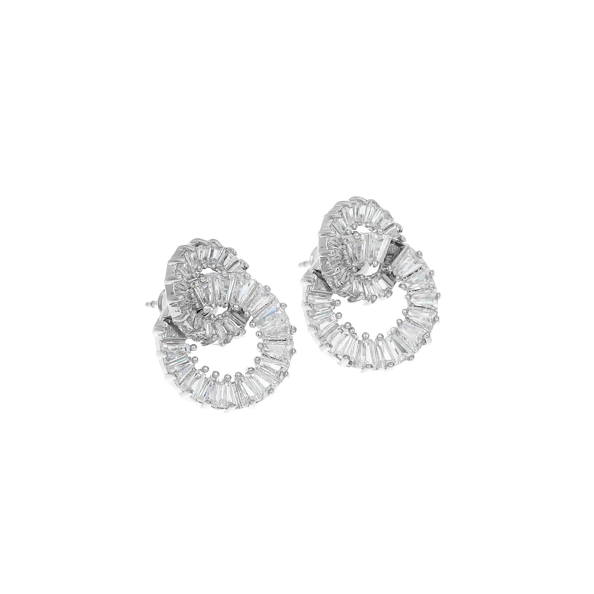 

Exquisite Luxury Geometric Stud Earrings with Zircon Rhinestones for Women