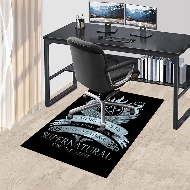 1pc SUPERNATURAL JOIN THE HUNT Home Office, Durable Polyester Floor Mat with Easy, Office Decor, Urban Style, Nonslip Backing