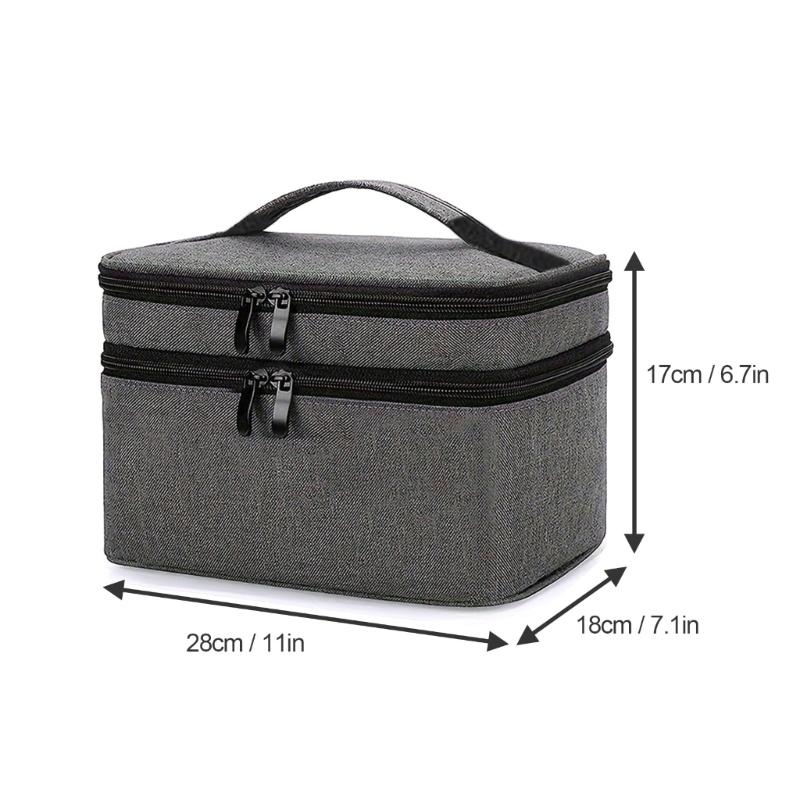 Strong Medicine Case Reinforced Handle Waterproof 900D Fabric 2Layered Compartments Medicine Box for Home Office