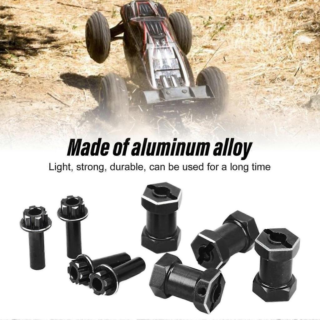 2024-4PCS 12mm RC Wheel Hex Hub with 20mm Offset Extension Crawlers Wheel Hex Drive Adapter for 1/10 RC Crawler Repairing and Upgrading Black
