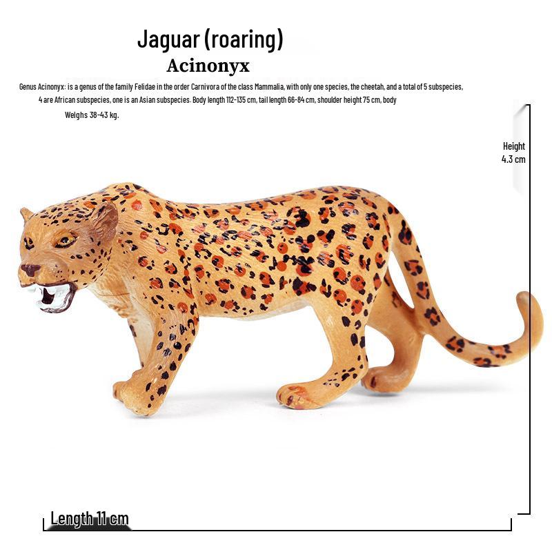 Wild Animal Figurine Set: Jaguar, Cheetah, African Leopard for Kids