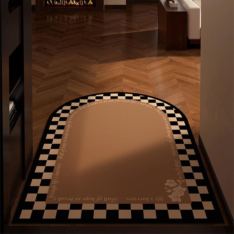 Middle Ancient Style Entrance Door Mat Dirt Resistant PVC Door Leather Carpet Floor Mat