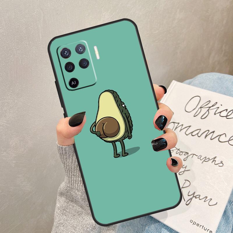 Cute Avocado Case For Oppo A78 A98 A18 A38 A58 A60 A80 A40 A77 A57 A17 A74 A54 A94 A96 A76 A16 A15 A5 Pro