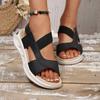 Wedge-shaped Women's Sandals Summer  Platform Outdoor Beach Women's Shoes Elastic Band Design Sandals Large Size 36-43