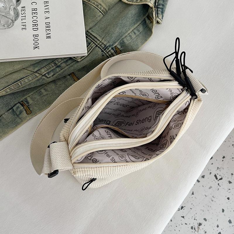 New Minimalist Fleece Women's Multi-Layer Shoulder Bag Versatile Crossbody Bag Multi-Layer Commuting Bag Crossbody Bag