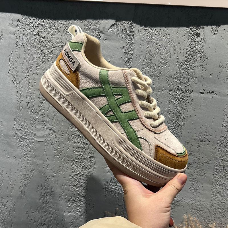 

Thick-soled retro German training shoes, little white shoes, women s spring and summer new casual Forrest Gump shoes, women s sports dad shoes 40 зелений
