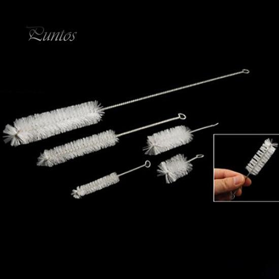 5 Pcs White Bristle Aquarium Fish Tank Water Pump Tube Clean Cleaning Brush