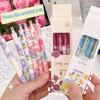4Pcs Test Pens Clip Design Comfortable Grip Smooth Writing Quick Drying Black Ink 0.5mm Nib Cartoon Push Type Writing Pens for Office