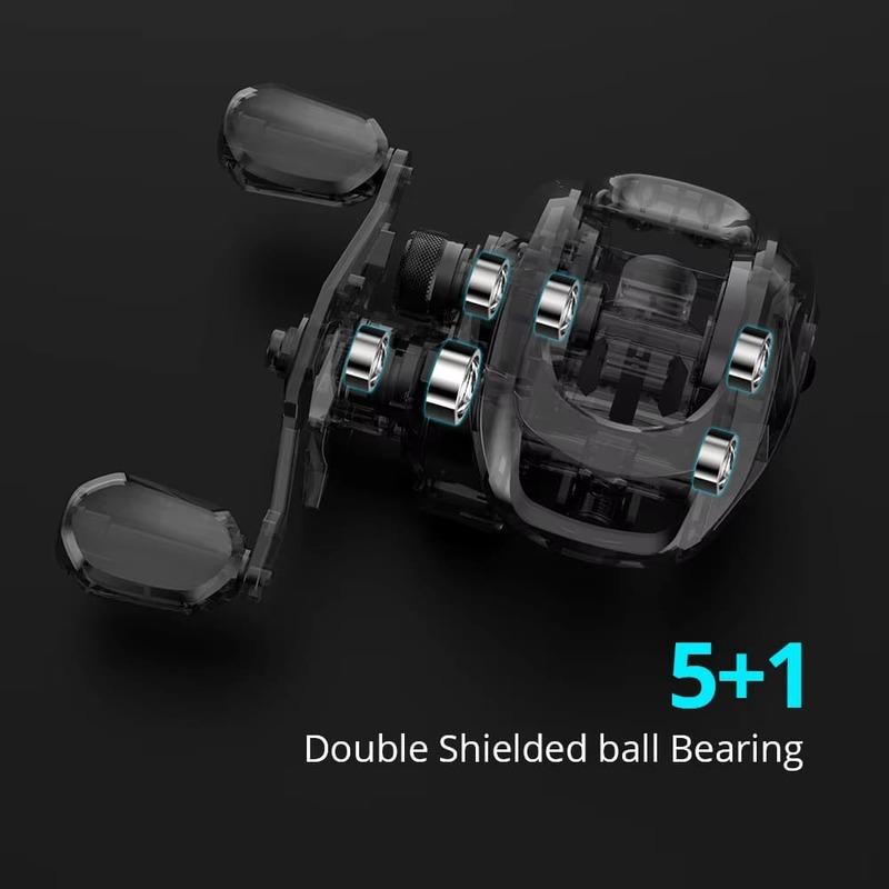 No-gap Right and Left Hand Bait-style Fishing Reel Magnetic Brake System 7.2:1 Gear Ratio 5+1 Ball Bearing 8KG Maximum Resistance Fishing Coil