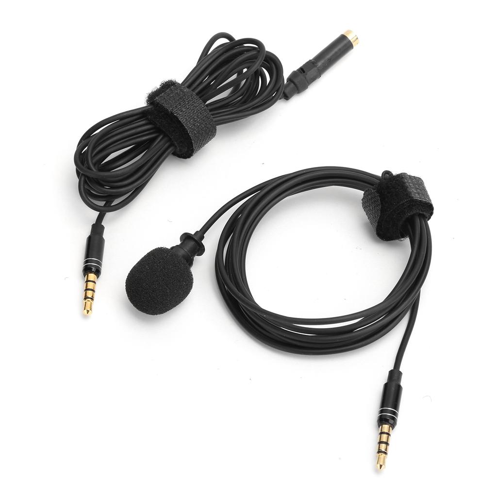 Professional Lavalier Microphone Collar Clip Mic 3.5mm 2M Cable Live Recording