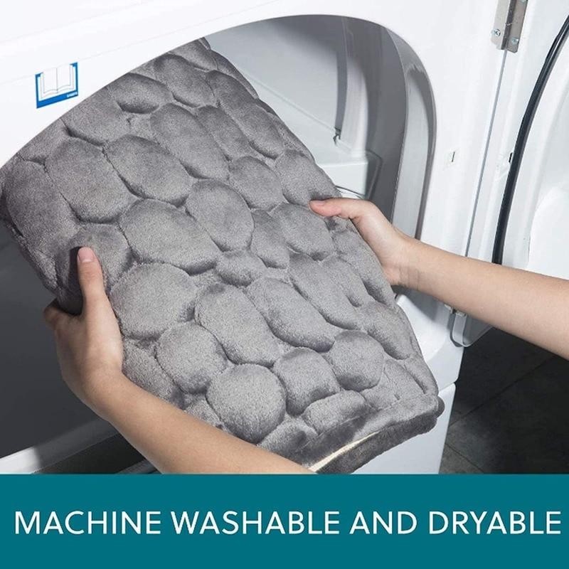 3'lü Set Banyo Banyo Paspas Seti Yumuşak Kaymaz 2 ADET Arnavut Kaldırımı Mat Banyo Halısı Emici Duş Halıları Tuvalet Kapağı Zemin