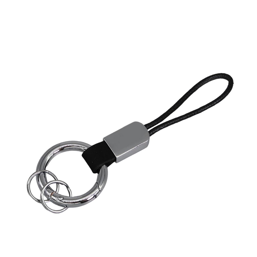Simulated Leather Keychain With Finger Ring And Adjustable Wrist Strap Trendy Key Holder For Car Keys Organization
