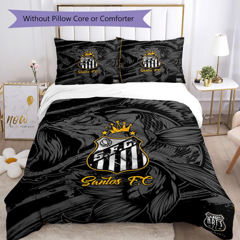 Powerful Football Crest Design Printed Pattern Duvet Cover Set – includes 1 duvet cover and 2 matching pillowcases Bedroom decor Christmas gifts