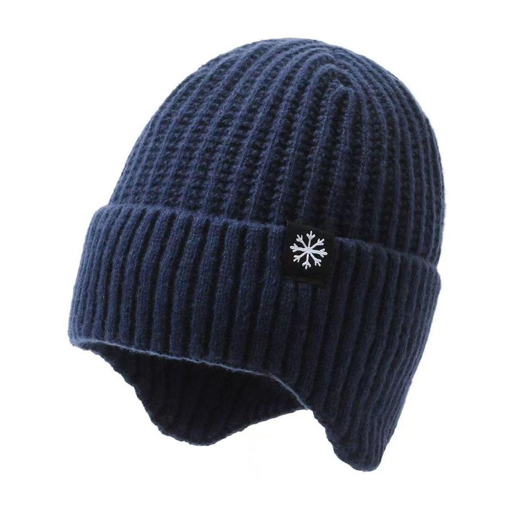 Men's Winter Ear Protection Knitted Hat & Thickened Velvet Neck Warmer Set