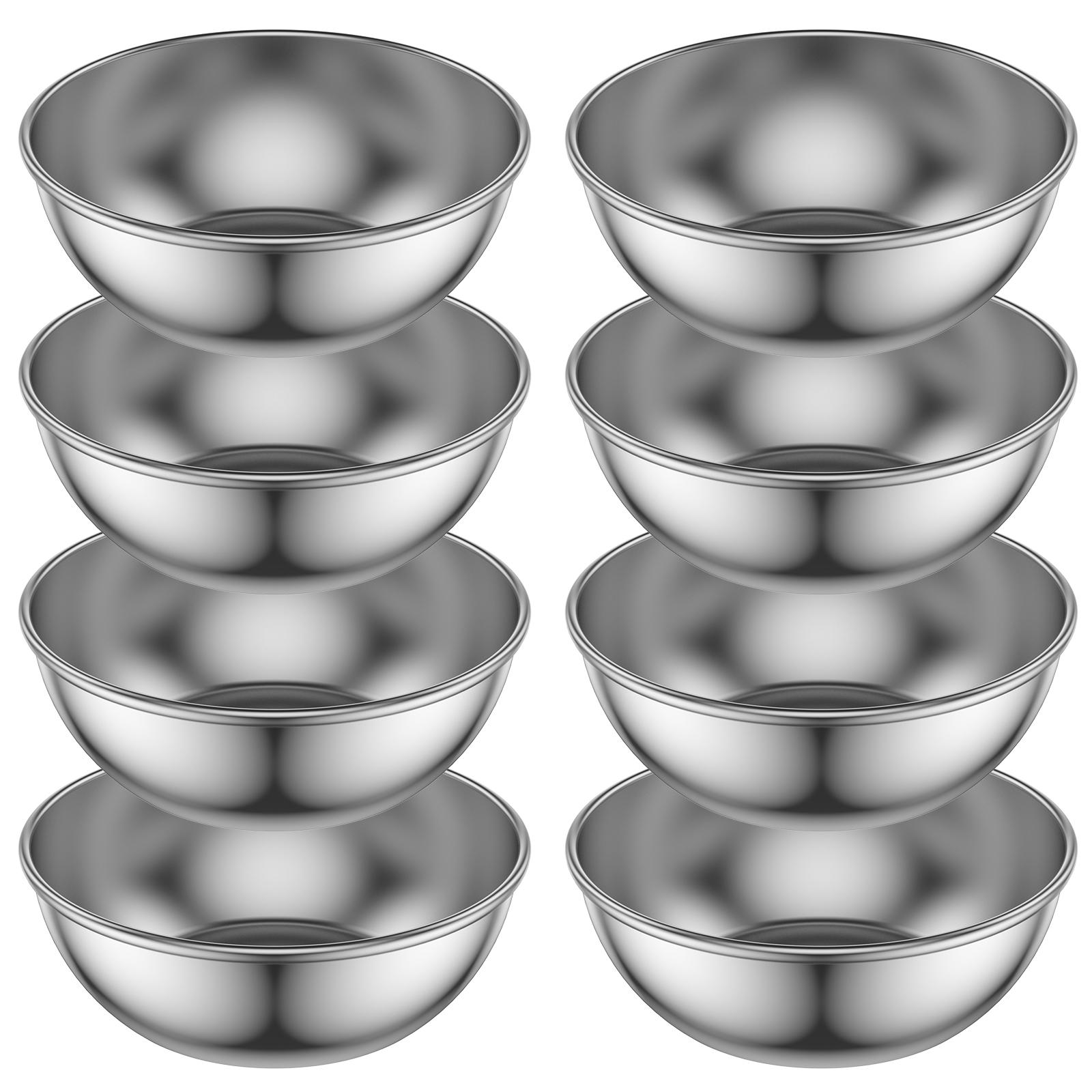 8/12 Packs 3 Inch Stainless Steel Dipping Bowls Stackable Mini Soy Sauce Dishes Multipurpose Condiments Cup Appetizer Sauce Cup