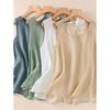 Women's Summer Loose-Fit Retro Sleeveless T-Shirt, Embroidered Lightweight Artistic Solid-Color Tank Top