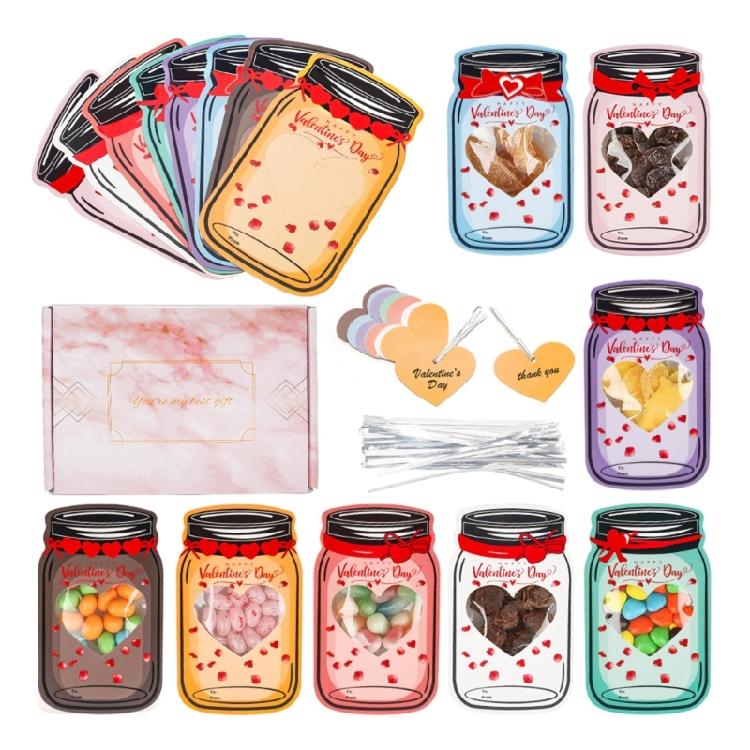Süßigkeitenglas Valentinskarten, Valentinstauschkarten Frohe Valentinstagskarten